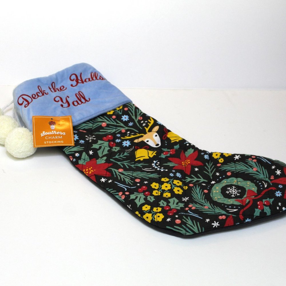 Southern Theme Christmas Stocking "Deck The Halls, Y'all"
